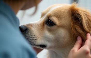 Toiletteur inspectant les oreilles d’un chien